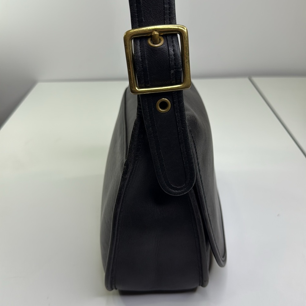 VINTAGE COACH 9951 PATRICIA LEGACY BLACK LEATHER SHOULDER BAG CROSSBODY PURSE - Picture 3 of 15